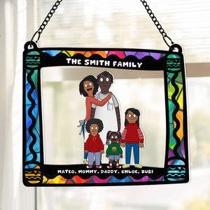 Personalized Gifts For Family Window Hanging Suncatcher Ornament Cartoon Family 01ACDT110225HG-Homacus