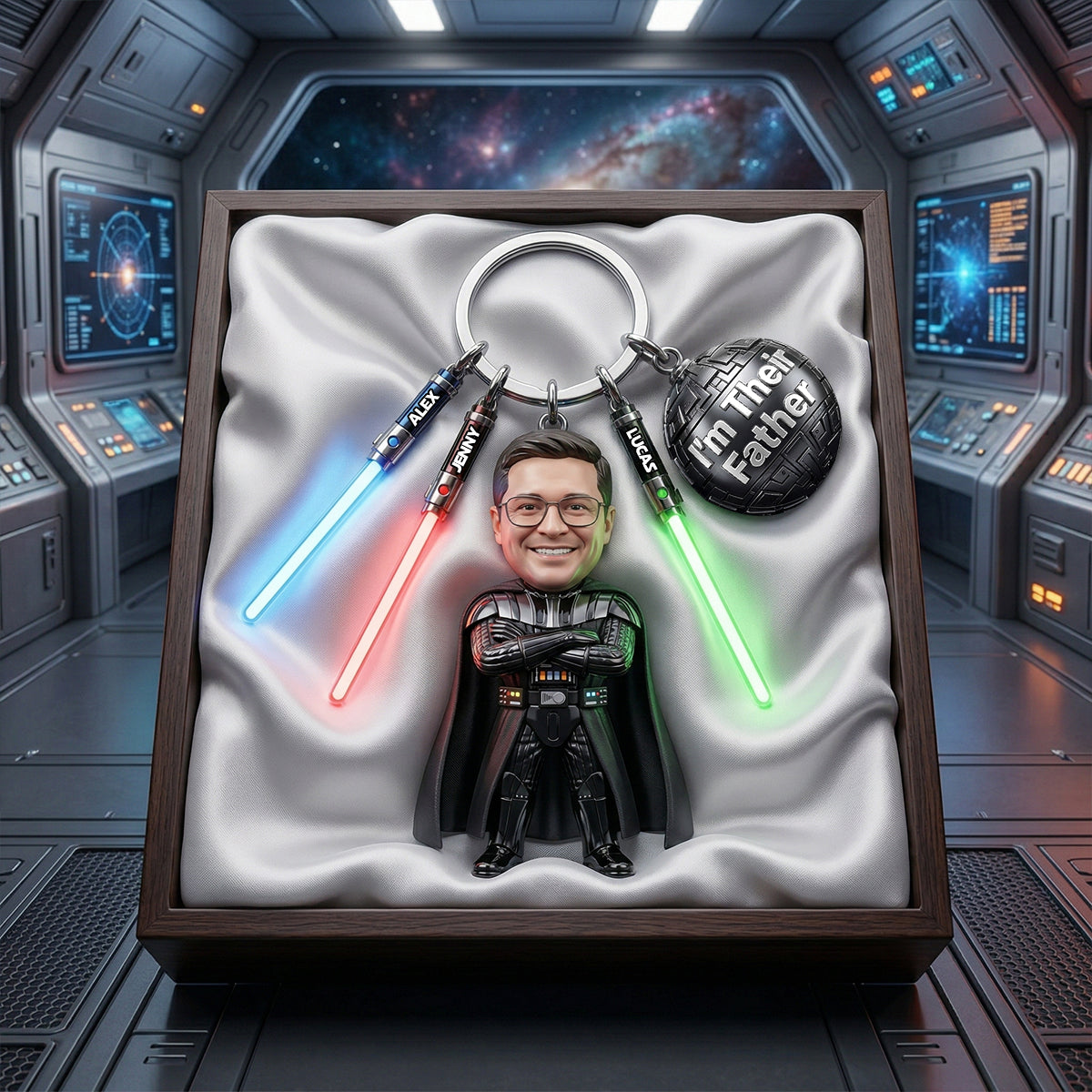 Custom Photo Acrylic Tag Keychain - Personalized Gifts For Cosmic Father's Day 01natn300326-Homacus