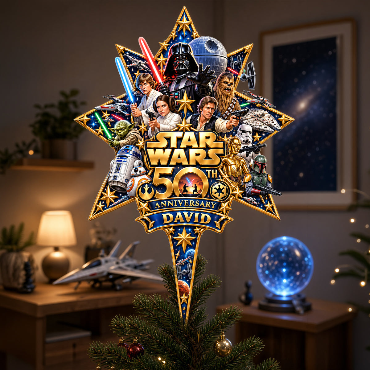 50th Anniversary Acrylic Christmas Tree Topper - Personalized Gifts For Cosmic Lovers 11ohlu081026-Homacus