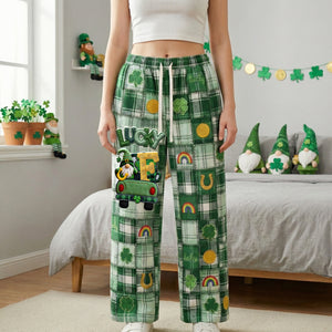 St. Patrick’s Lucky Clover Button Up Pajamas - Personalized Gift For St. Patrick’s Day 01PALU210126-Homacus