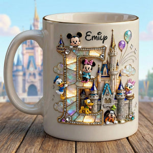 Shimmering Fairytale Alphabet Initial Letter Mug, Personalized Gifts 04qhtn140126-Homacus