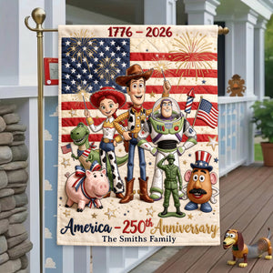 Lovely Characters Celebrated America 250th Anniversary Garden Flag - Gifts For Patriots 04nalu020626-Homacus