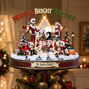 Merry & Bright Together Christmas Tree Topper Personalized Gifts For Family 01TODH180826