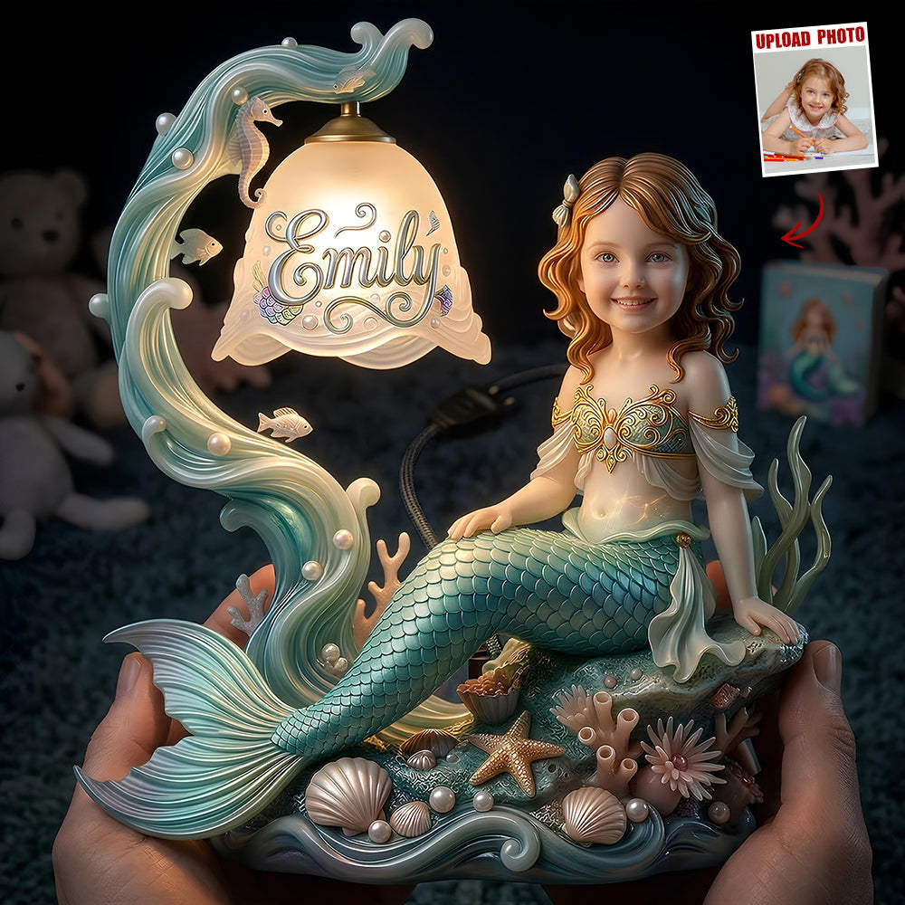 Cute Mermaid Princess Light Box - Personalized Custom Photo Gift For Kids 02NADT190326-Homacus
