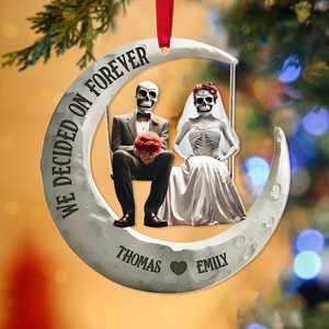 Personalized Gifts For Couple Christmas Skull Couple Ornament 02ohpu081124-Homacus