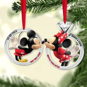 Personalized Gifts For Couple Matching Ornament Kissing Mouses in Christmas Rings-Homacus