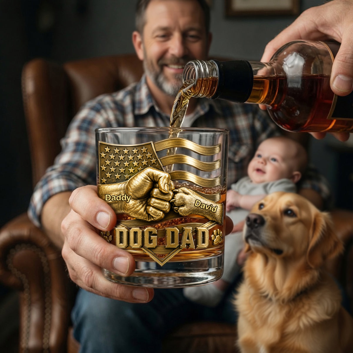 Dog Dad Drinking Glass - Personalized Gifts For Dads 03nalu190526-Homacus