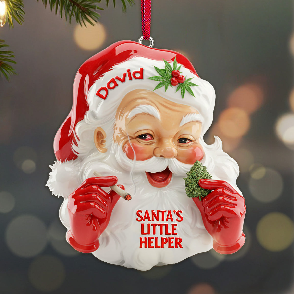 High Santa's Little Helpers Acrylic Ornament, Personalized Gifts For Smokers 08qhmg151125-Homacus