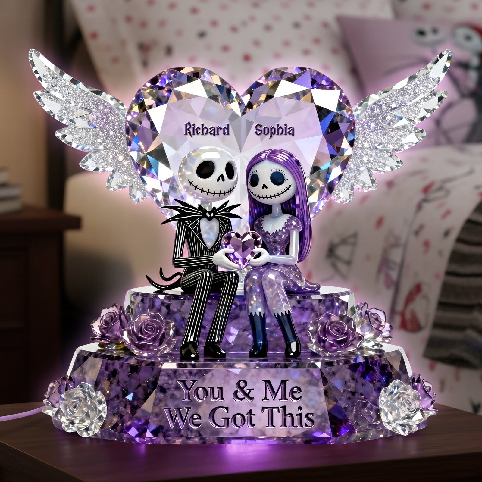 Skeleton Couple Acrylic Light Box - Personalized Gifts For Couple 04toqn311225-Homacus