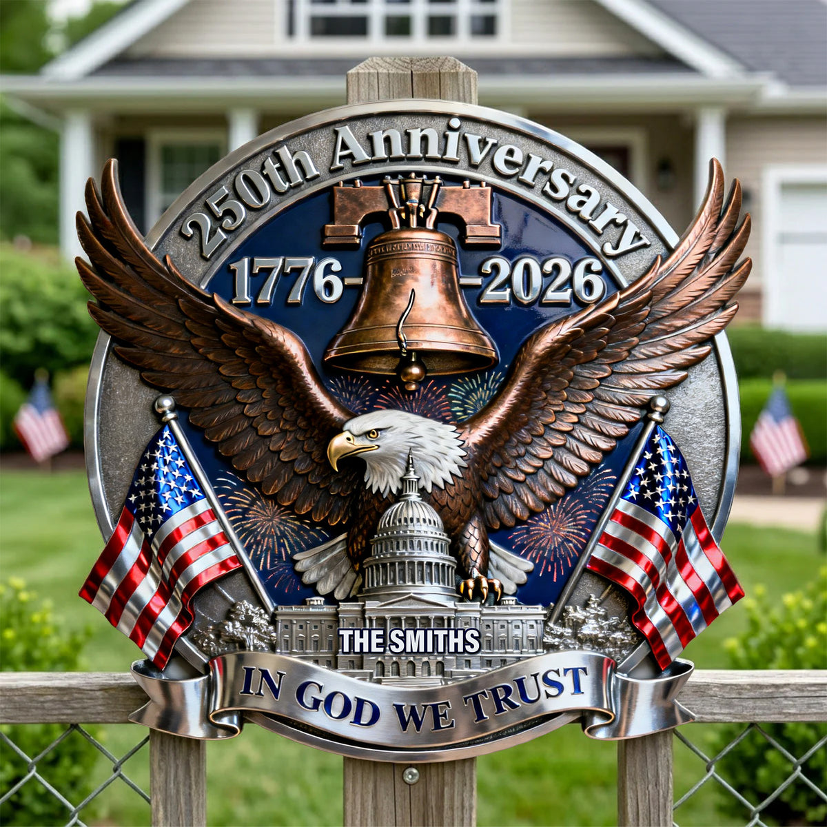 250th Anniversary Of The USA Metal Sign - Personalized Gifts For Patriotic Family 02namg020326-Homacus