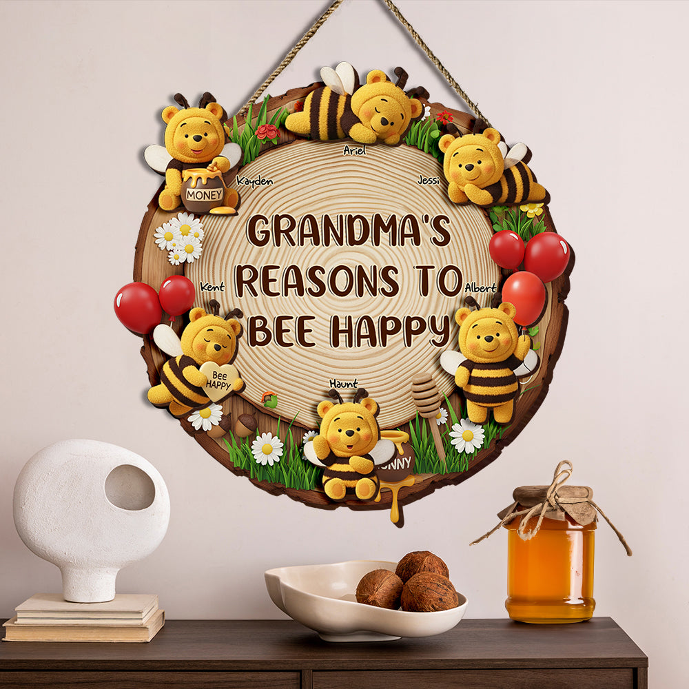 Adorable Little Bees Wood Sign - Personalized Gifts For Grandma 03OHLU300525-Homacus