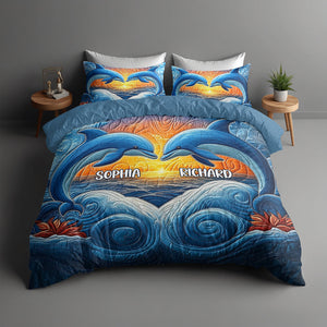 Gifts For Dolphin Couple Quilt Bedding Set Special Line 06qnqn170125-Homacus