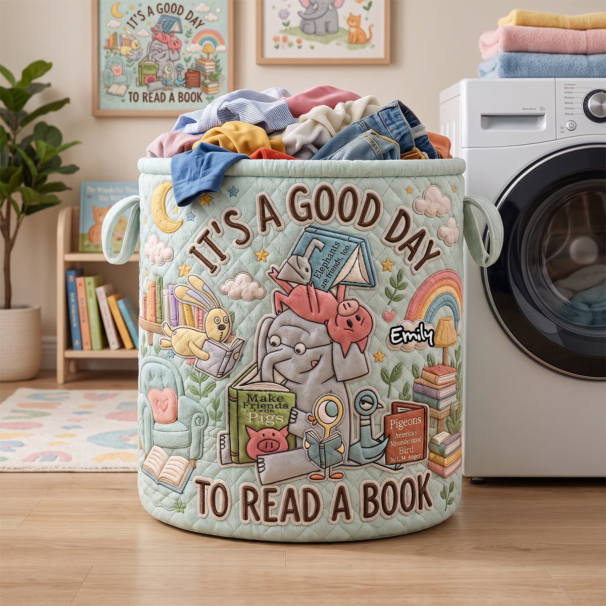 Cozy Reader Laundry Basket - Personalized Gifts 02nadh170726-Homacus