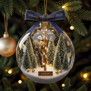 Honoring the Lineman Christmas Ornament Personalized Gifts For Lineman 02PGLU061025-Homacus