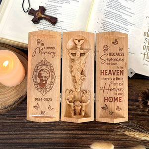 Custom Photo Gifts For Heaven Openable Wooden Cylinder Sculpture 05XQMH230125-Homacus