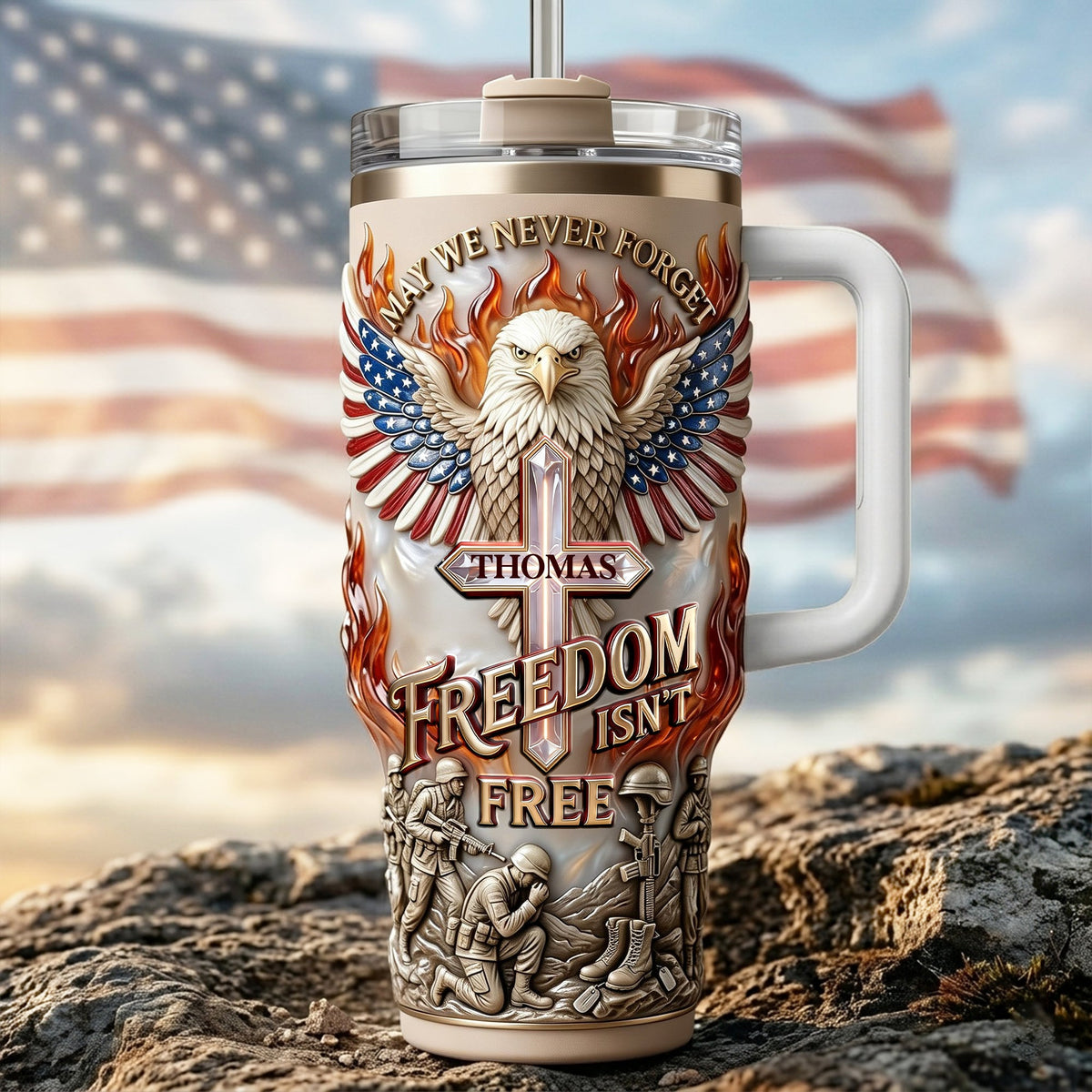 Freedom Is Not Free Tumbler - Personalized Gifts For Patriots 04PALU250326-Homacus