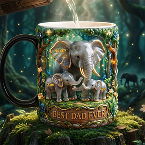 Elephant Dad Magic Coffee Mug - Personalized Gifts For Father's Day Magic Mug 02TYTA230526-Homacus