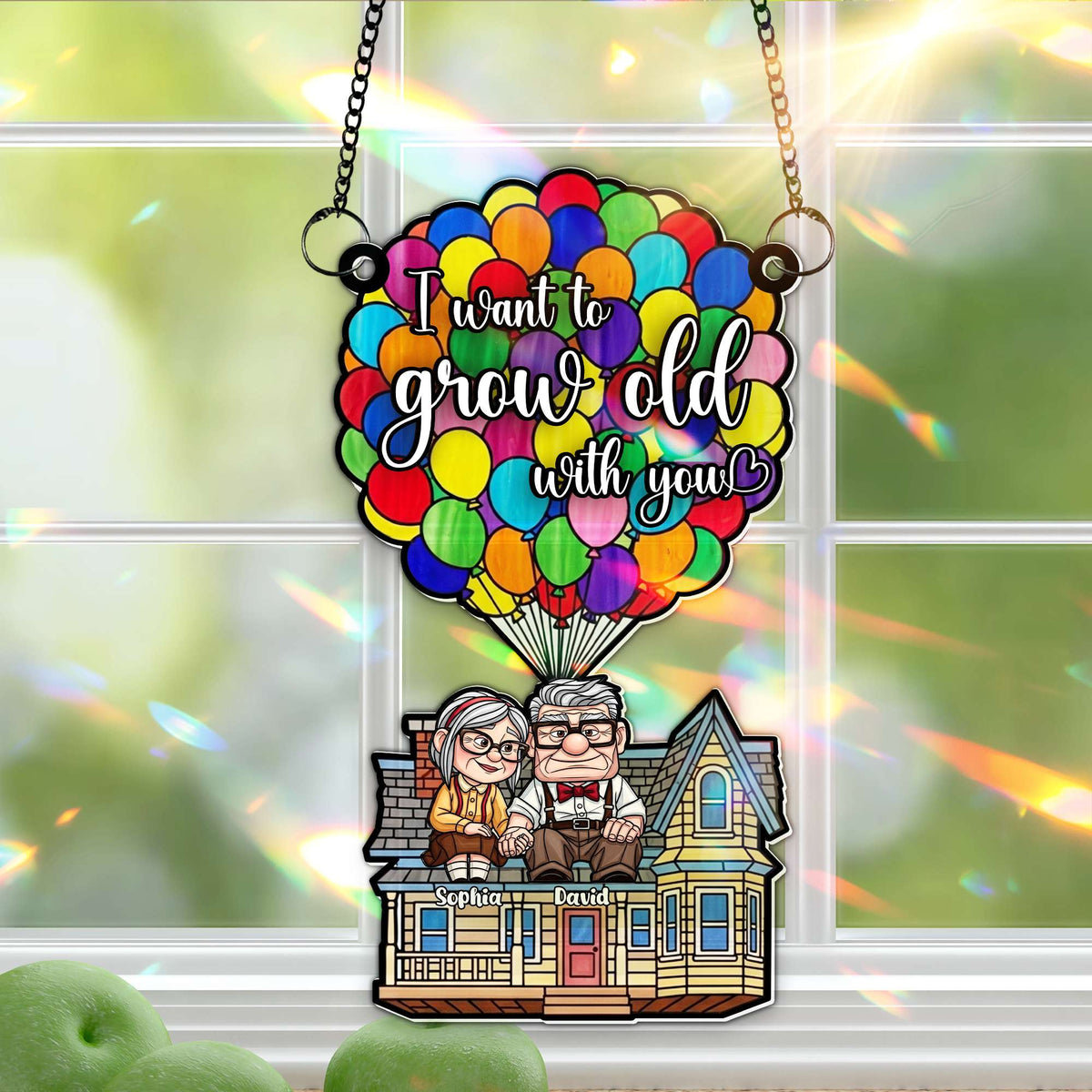 Love Bubble Suncatcher Ornament - Personalized Gifts for Couple 06TOLU150725-Homacus