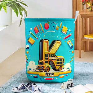 Custom Alphabet Letter Gifts For Kid Bus Lover Laundry Basket 02xqtn051224-Homacus