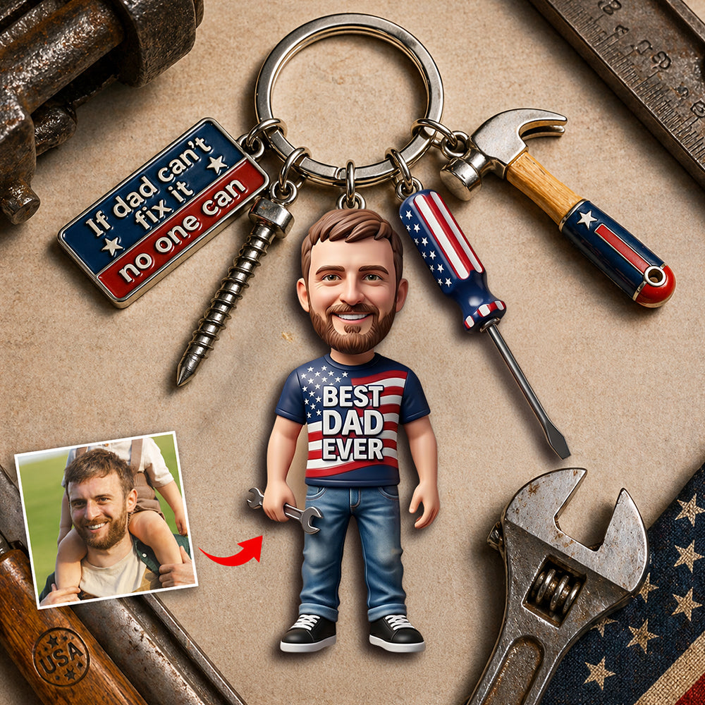 USA Tool Kit Daddy Keychain With Charms Custom Photo Gifts 03PADT020526-Homacus