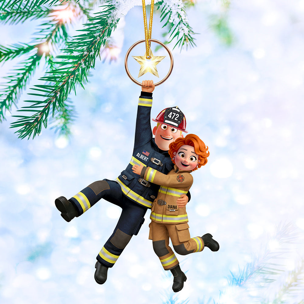 Firefighter Couple Hanging Ornament - Personalized Gifts For Couple 01qhqn031025-Homacus