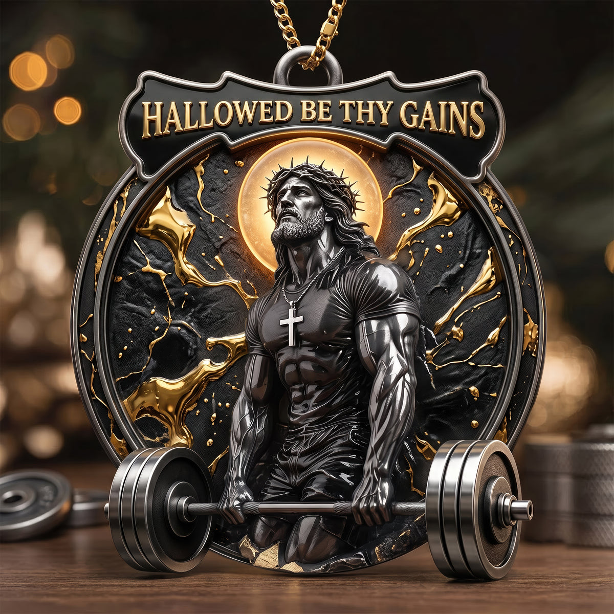 Jesus Lifts Acrylic Ornament, Personalized Gifts For Gymers & Weighlifting Lovers 02QHQN170826-Homacus