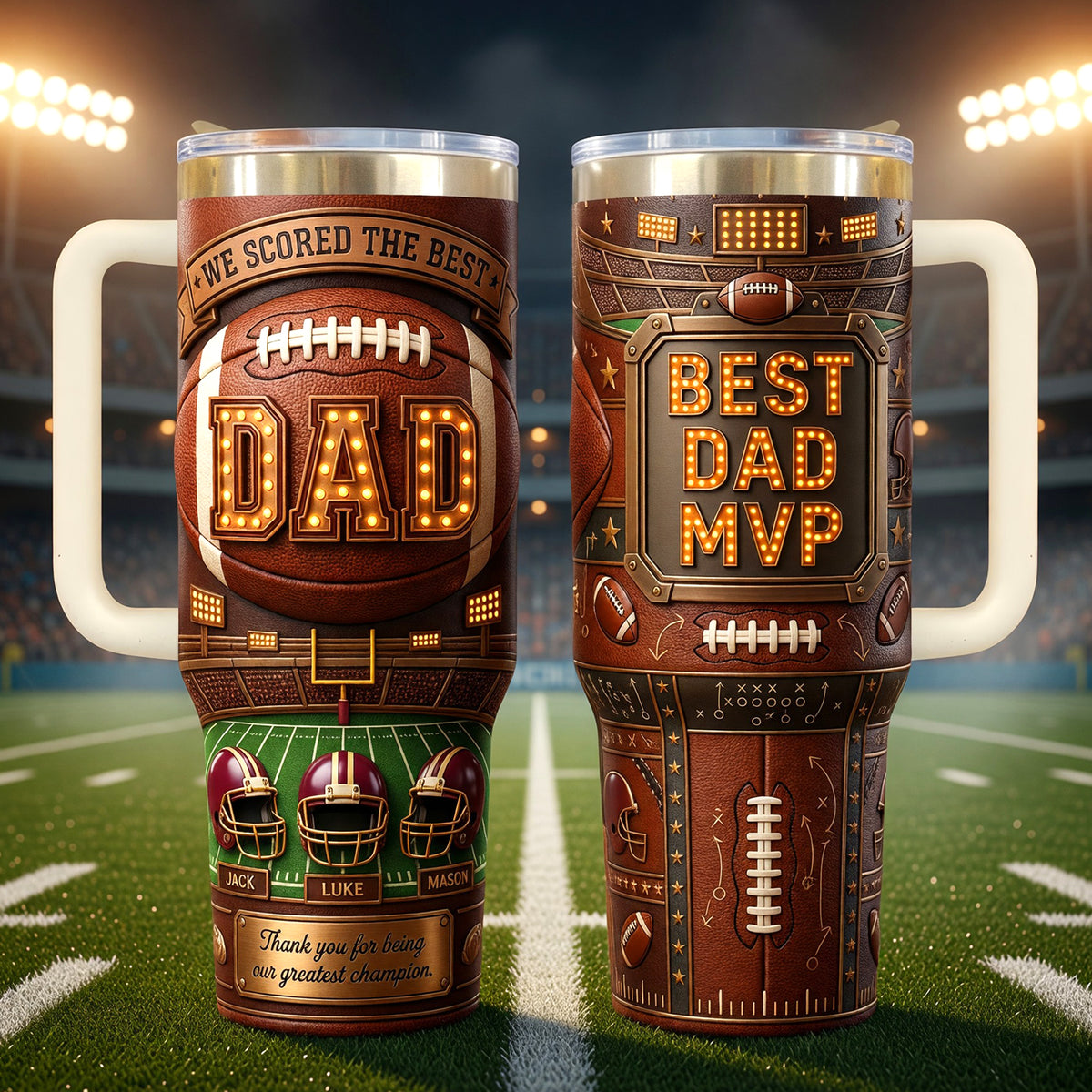 USA Football Best Dad 40oz Tumbler - Personalized Gifts For Dad 05paqn040526-Homacus