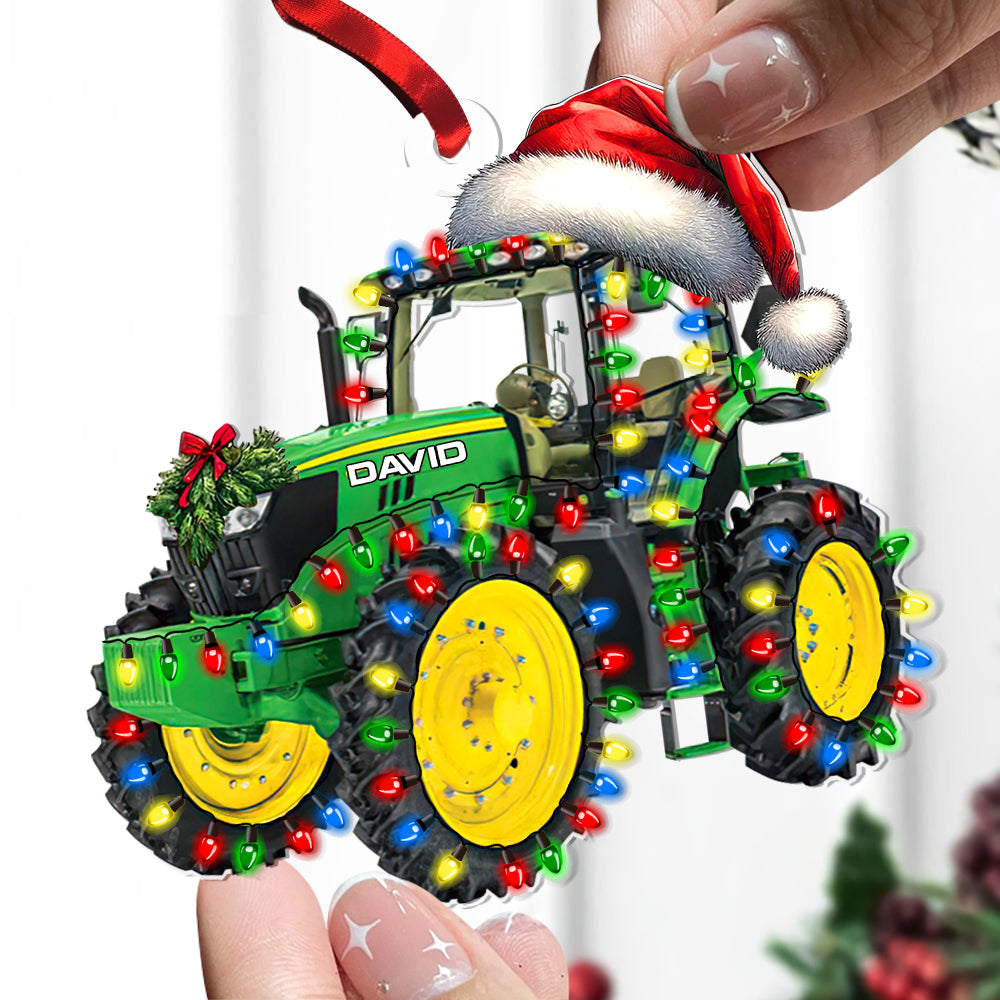 Tractor Farmer Ornament - Custom Christmas Gifts For Tractor Lover 04DTDT131124-Homacus