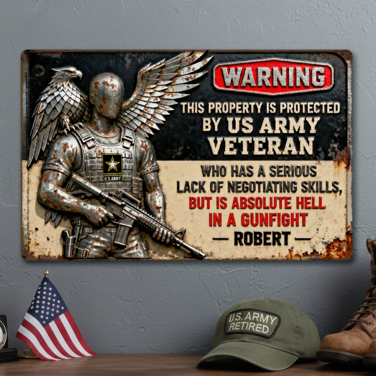 This Property Is Protected Print Metal Sign - Personalized Gifts For Veteran 02tgqn171225-Homacus