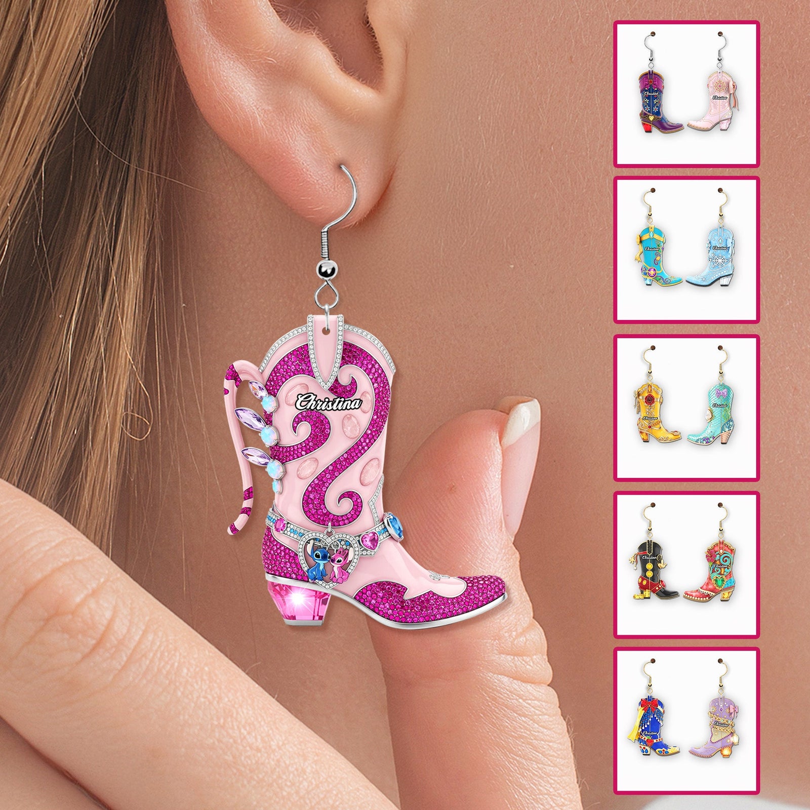 Fairytale Cowboy Boot Earrings - Personalized Gifts For Her 01namg300725-Homacus