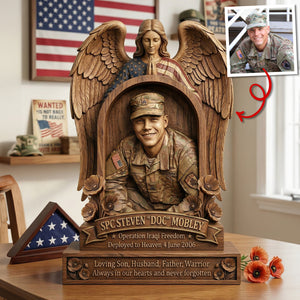 Custom Photo Military Hero Memorial Plaque, Keepsake To Remember A Veteran 02qhtn250326-Homacus
