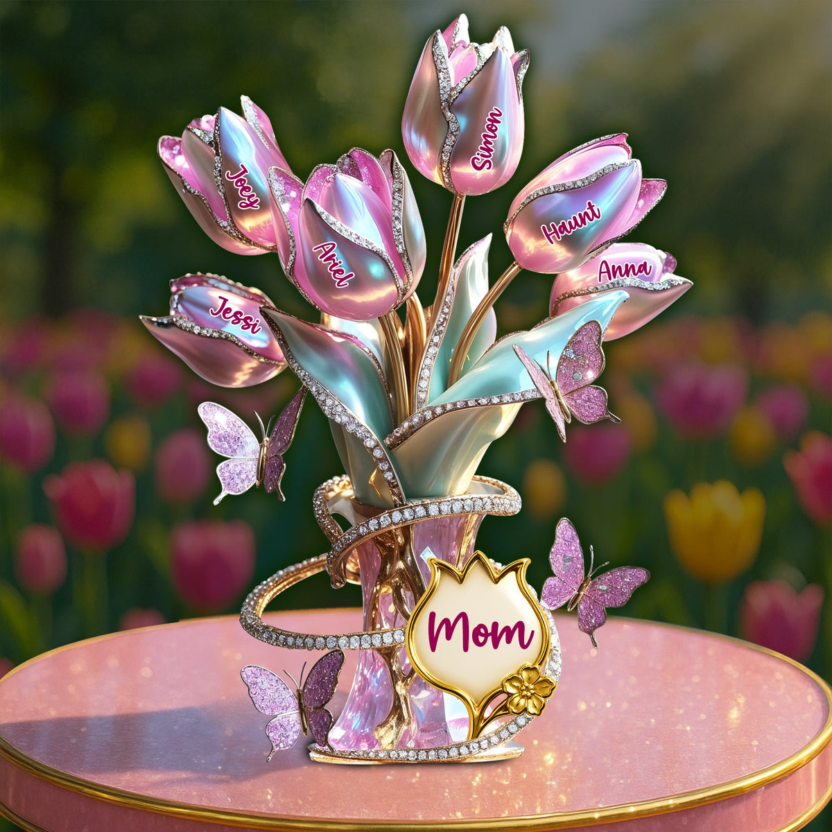 Tulips Of Love To Mom Acrylic Plaque - Personalized Gift For Mother 03TGLU240425-Homacus