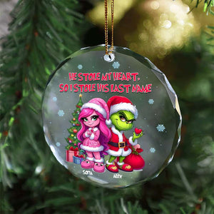 Wife Ornament - Green Monster Couple - Personalized Gift for Wife, Girlfriends-Homacus