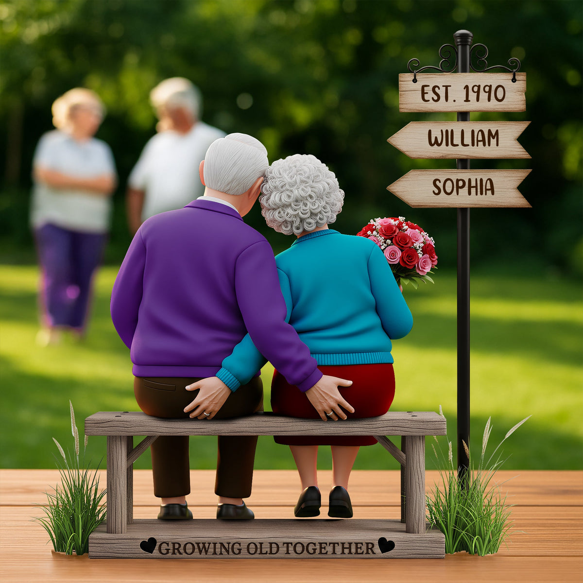 Funny Old Couple Acrylic Plaque - Personalized Gifts For Couple 01OHLU310525-Homacus