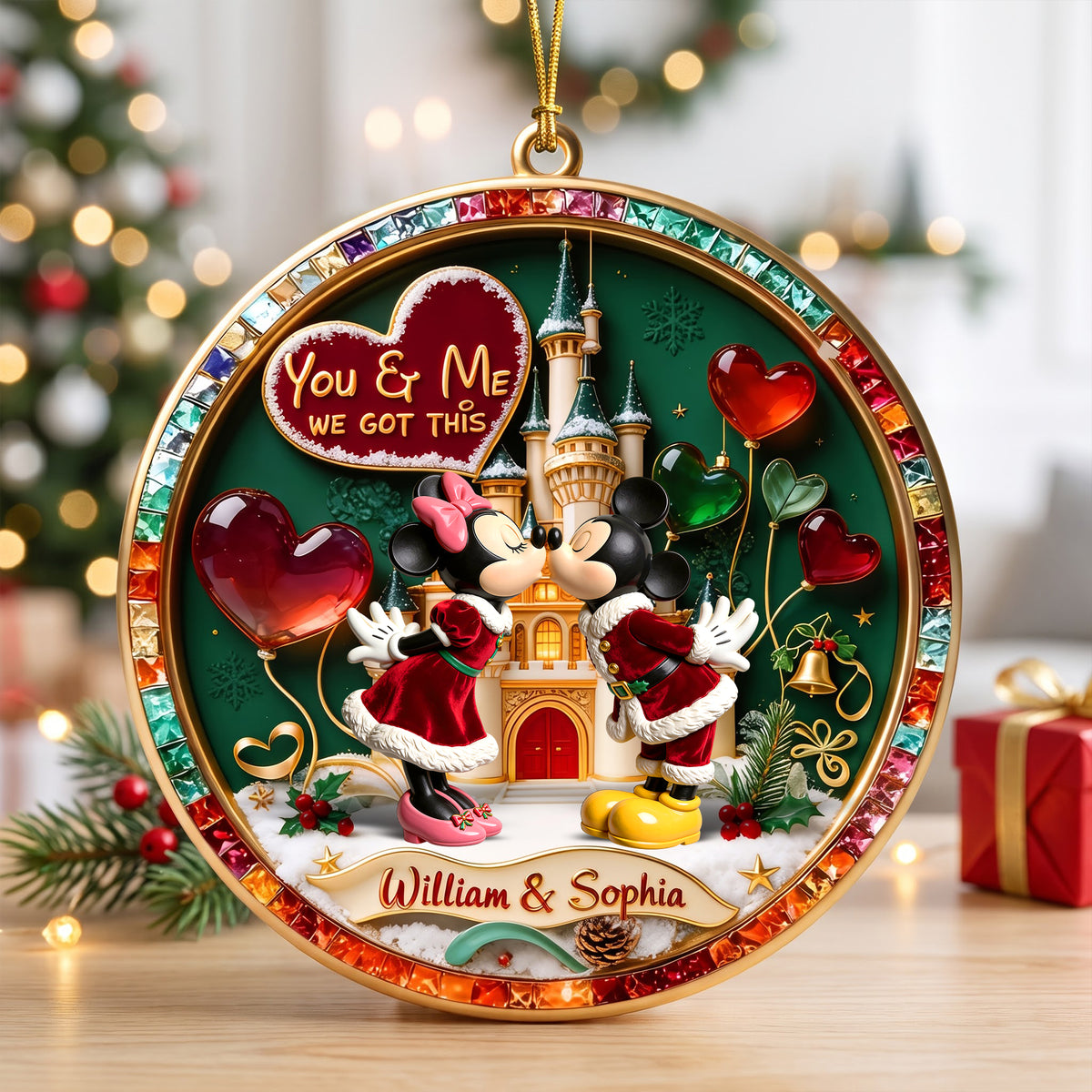 Kissing Couple Christmas Ornament - Personalized Gifts For Couple 03toqn080926-Homacus