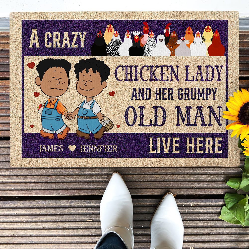 Personalized Gifts For Couple Farmer Doormat Chicken Lady 03XQDT170225HG-Homacus