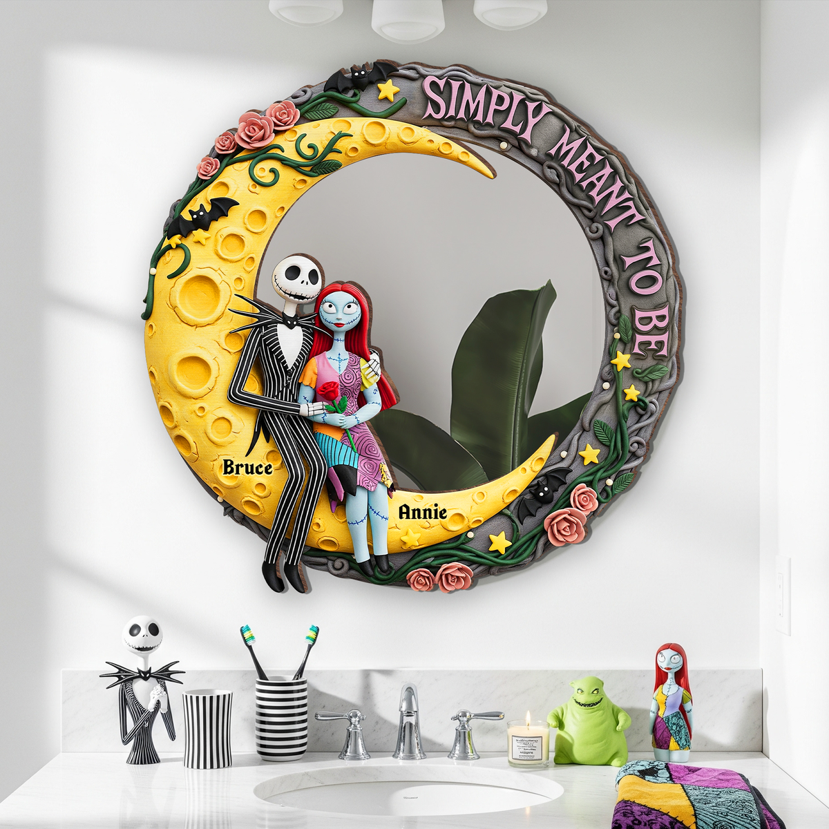Moonlit Couple's Love Custom Shaped Mirror - Personalized Gifts For Couple 05PGLU220725-Homacus