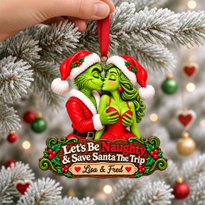 Mischievous Couple Christmas Ornament - Personalized Gifts For Couple 07tylu300926-Homacus