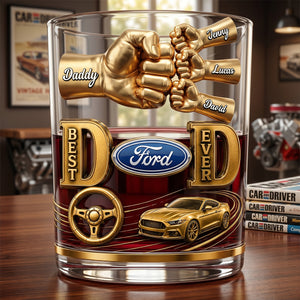Muscle Car Dad Round Glass - Personalized Gift For Dads 03NATN220526-Homacus