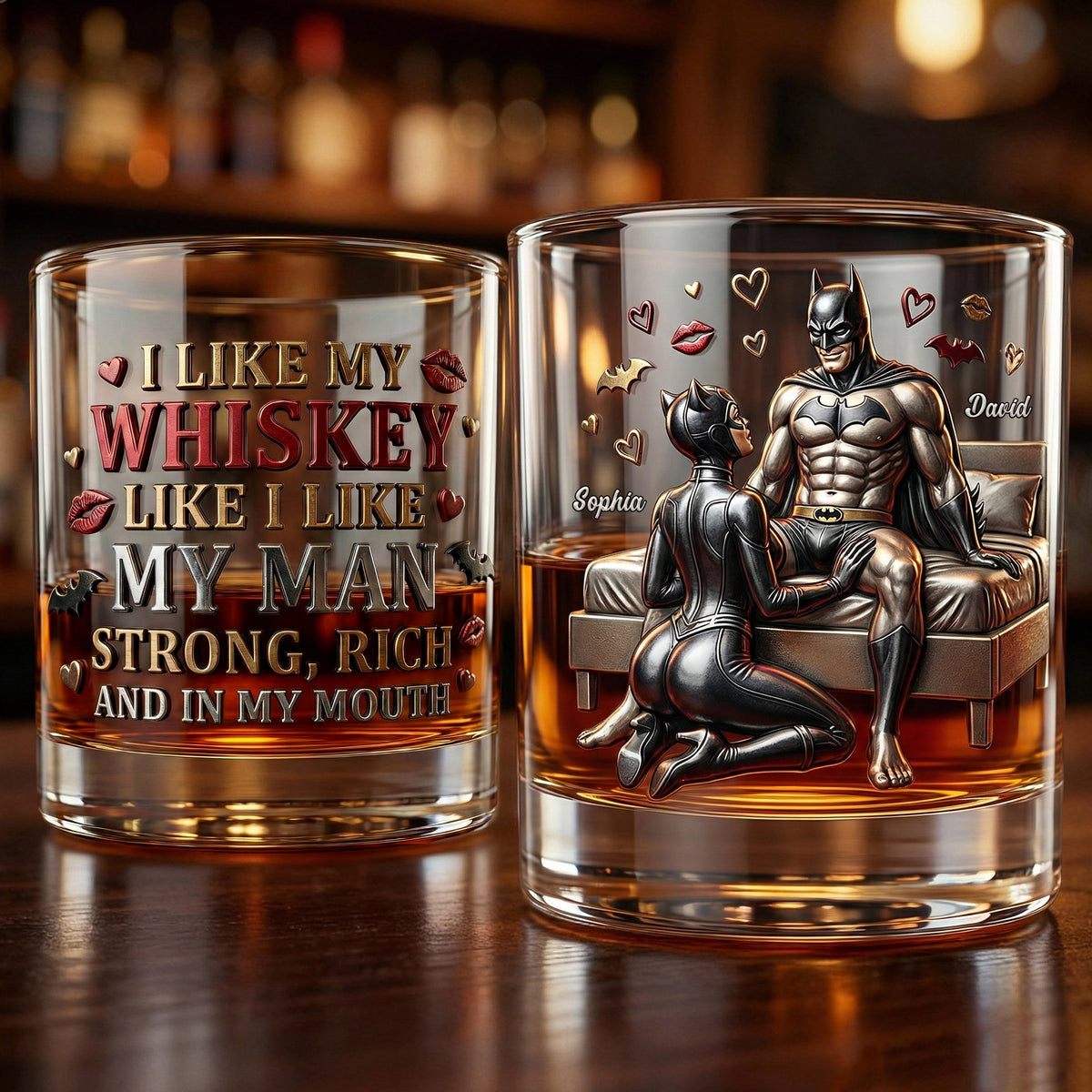 Midnight Couple Round Glass - Personalized Gifts For Couple 03QHLU090126-Homacus