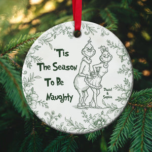 Flirty Green Monster Couples Ornament - Personalized Christmas Gift For Couples 03PGLU130925
