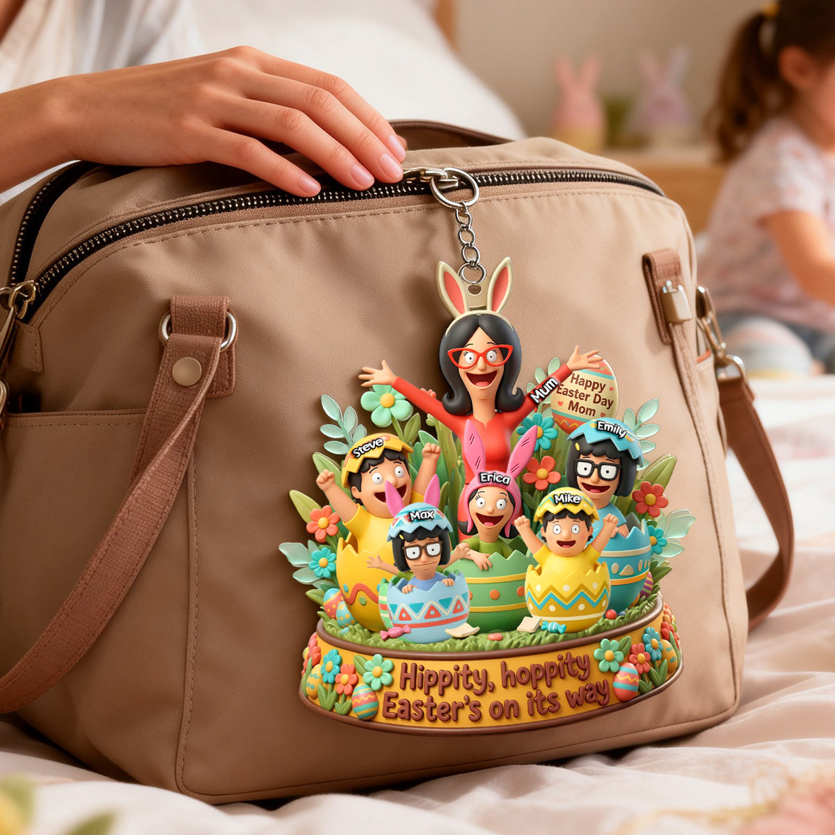 Happy Easter Day Mom Keychain - Personalized Gifts For Mom 05pamg130326-Homacus