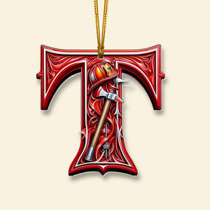 Custom Alphabet Letter Firefighter Gifts Christmas Ornament 04OHMH171024-Homacus