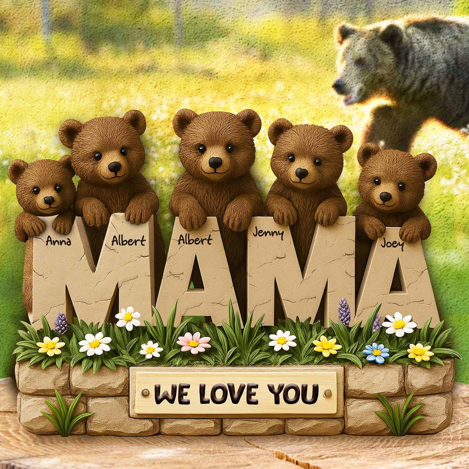 Personalized Gifts For Mom Plaque Mama Bear 03xqlu030425-Homacus