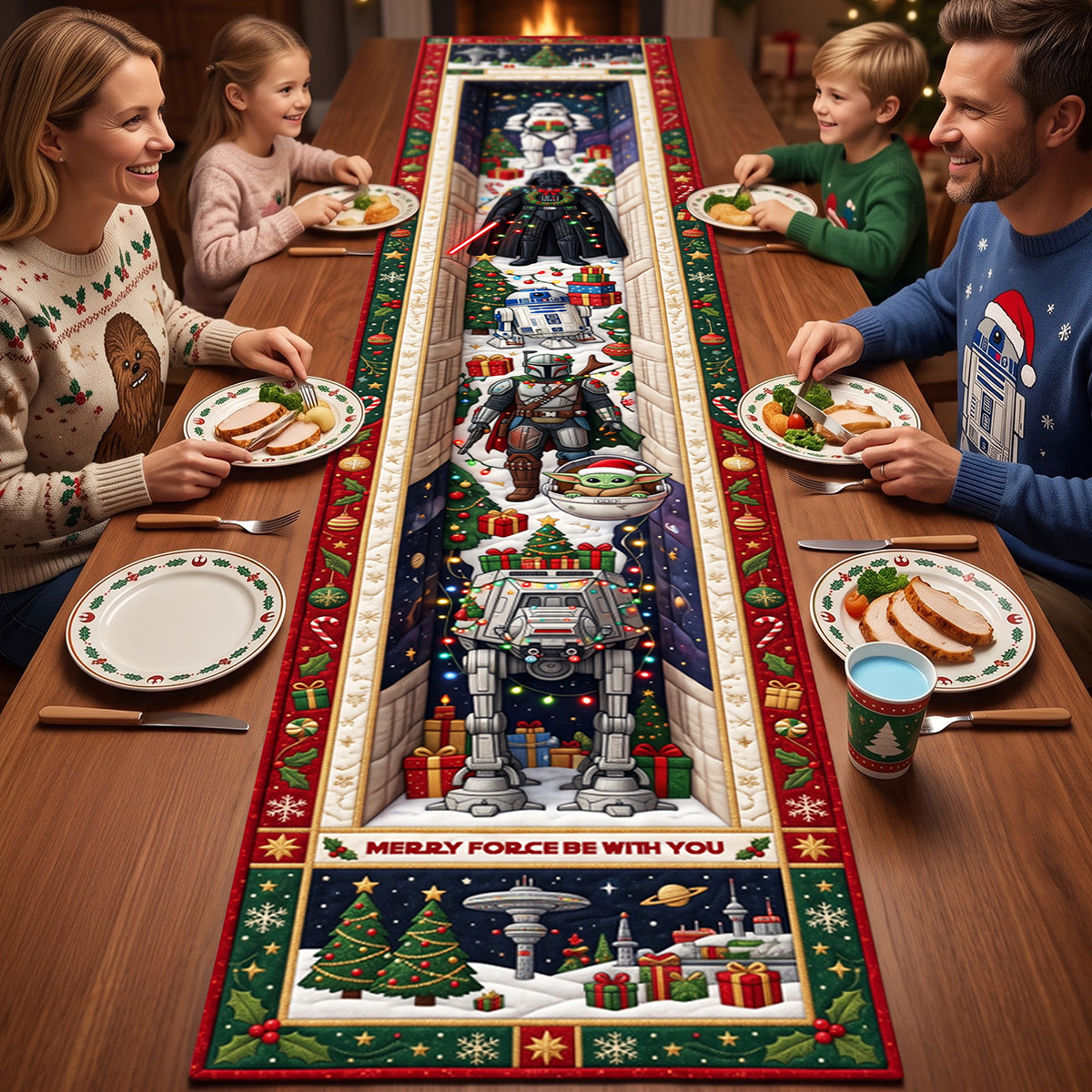 Empire Celebrates The Holidays Quilted Table Runner - Personalized Christmas Gifts For Family 01hata200826-Homacus