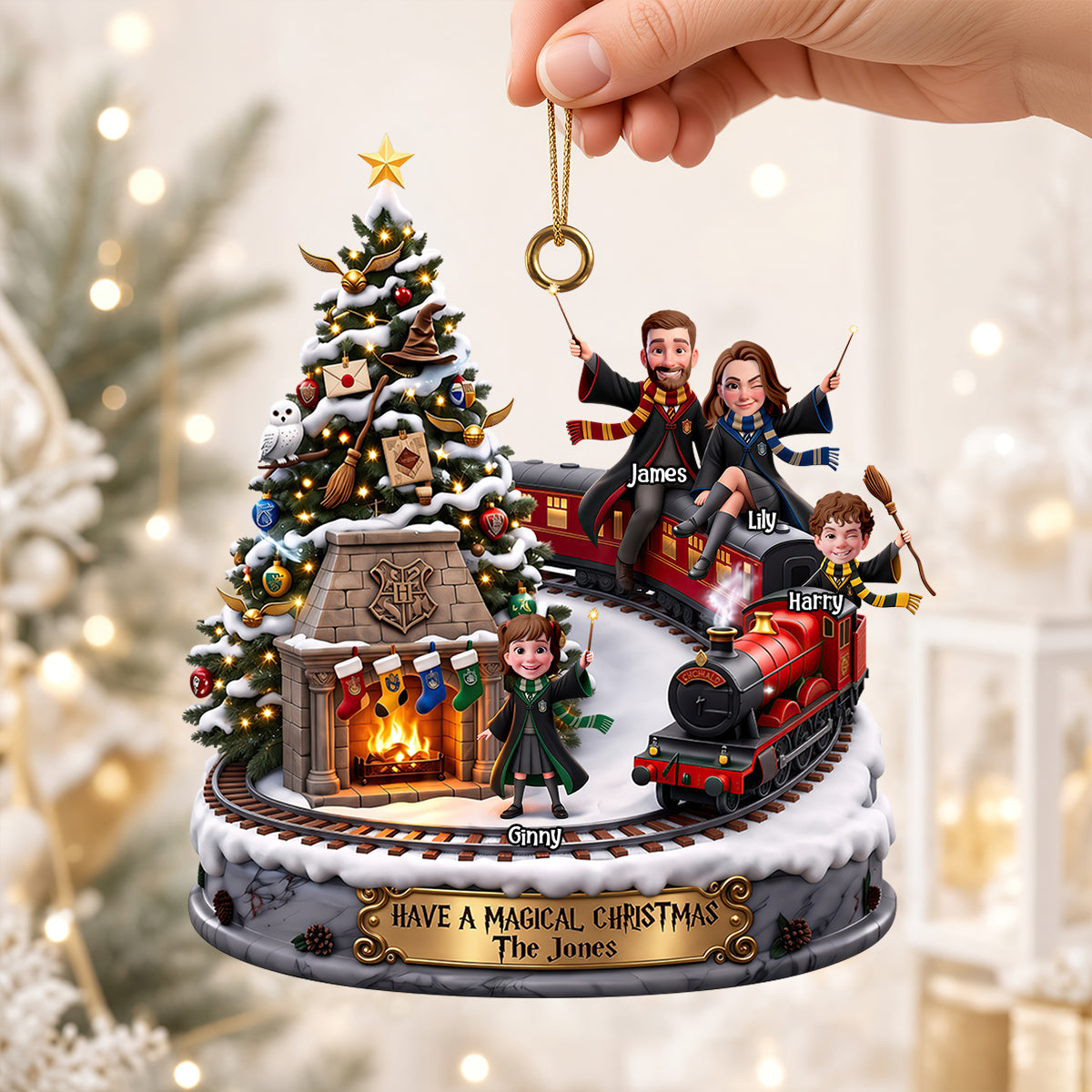 Spellbound Family Acrylic Ornament - Personalized Christmas Gifts For Family 03QHDT010926-Homacus