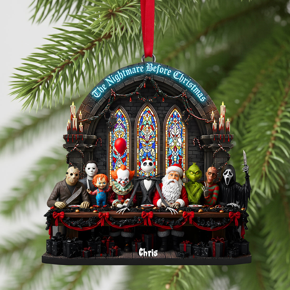 The Nightmare Feast Christmas Ornament Personalized Gifts for Horror Fans 03PALU061025-Homacus