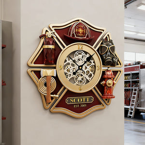 Firefighter Acrylic Hanging Wall Clock - Personalized Gifts For Firefighters 04kita311225-Homacus