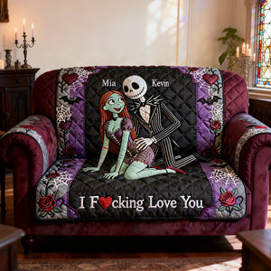 Naughty Couple Quilted Sofa Cover - Personalized Gifts For Couple 03nata210126-Homacus