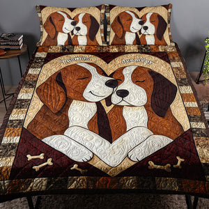 Personalized Gifts For Dog Couple Quilt Bed Set 01qnqn011124-Homacus